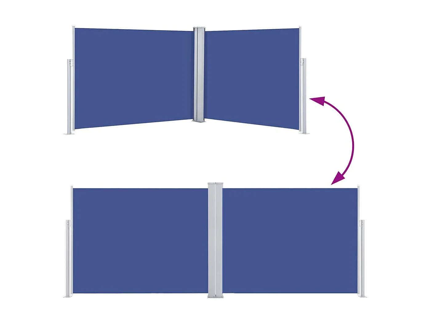 Auvent latéral rétractable Bleu 140 x 1000 cm
