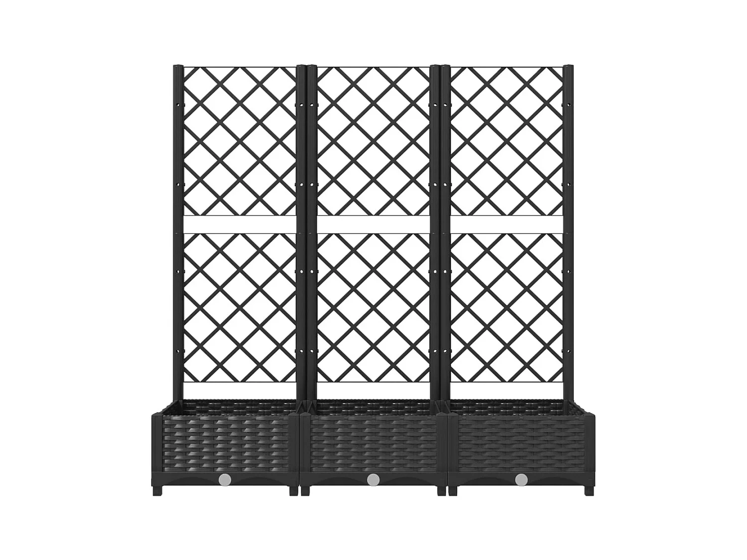 Jardinière avec treillis Noir 120x40x121,5 cm PP