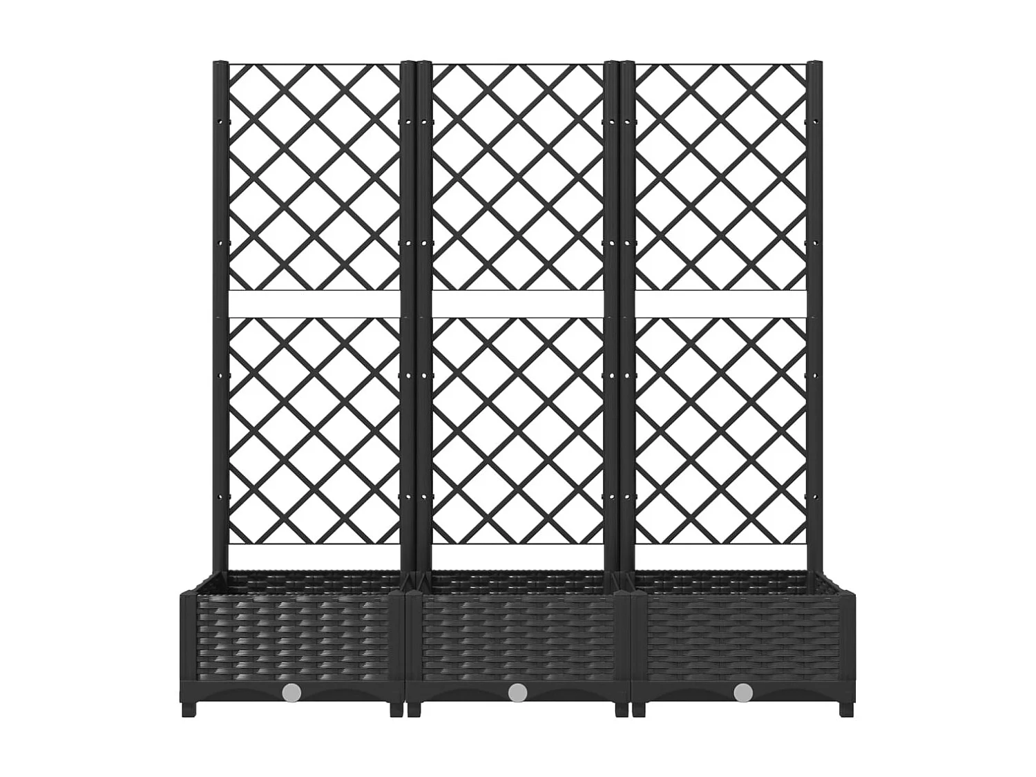 Jardinière avec treillis Noir 120x40x121,5 cm PP