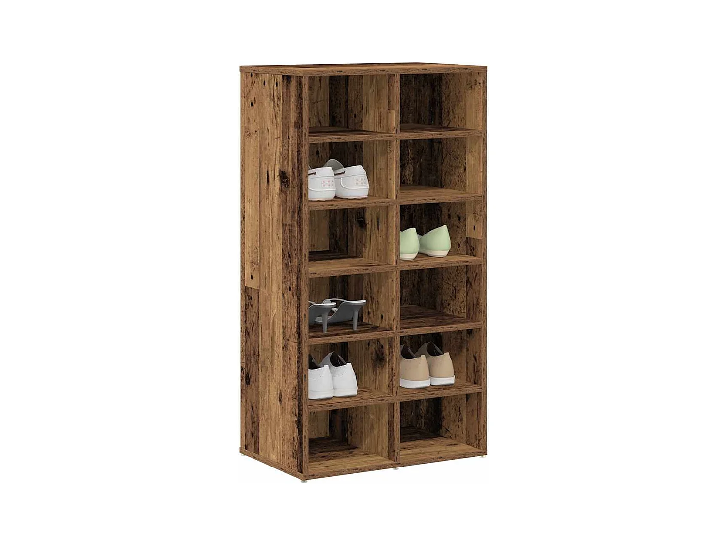 Étagère à chaussures vieux bois 54x34x100,5cm bois d'ingénierie