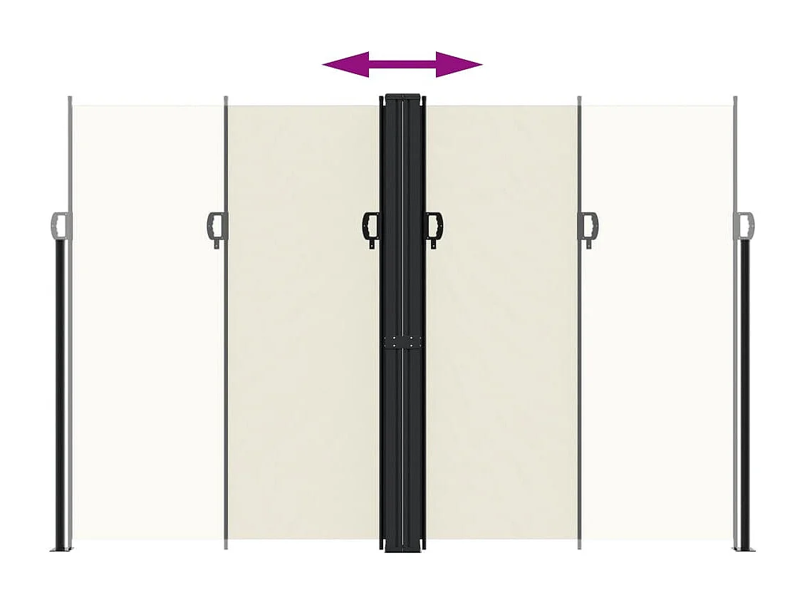 Toldo lateral retráctil crema 220x1000 cm