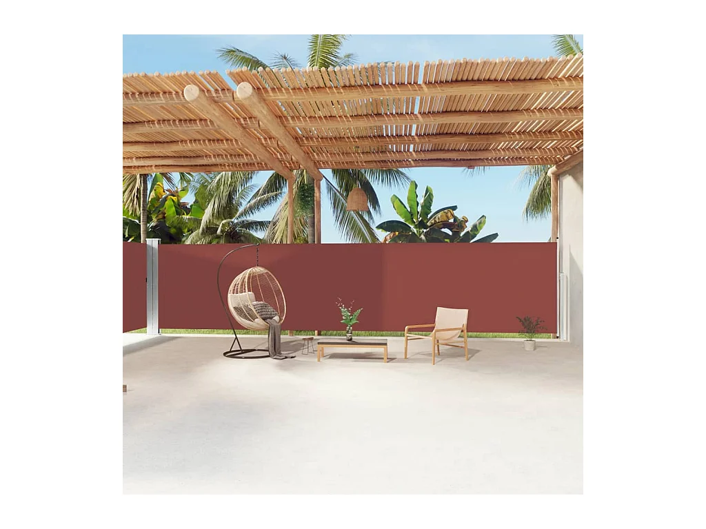 Auvent latéral rétractable Marron 180x1200 cm