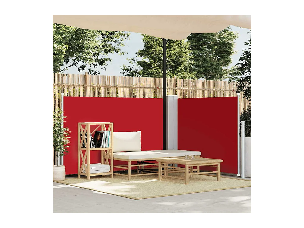 Auvent latéral rétractable Rouge 100 x 600 cm