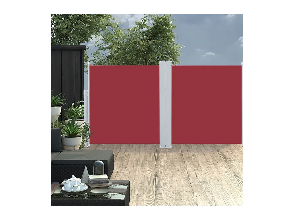 Auvent latéral rétractable Rouge 100 x 600 cm