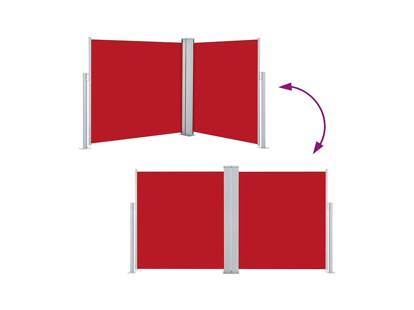 Auvent latéral rétractable Rouge 100 x 600 cm