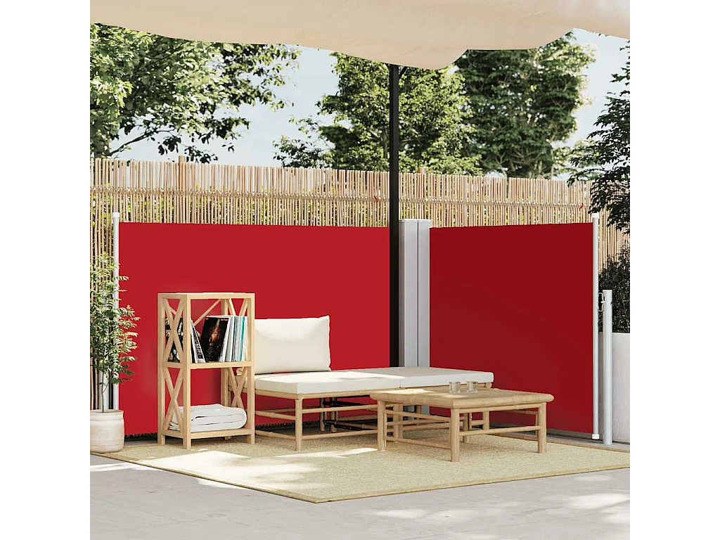Auvent latéral rétractable Rouge 100 x 600 cm