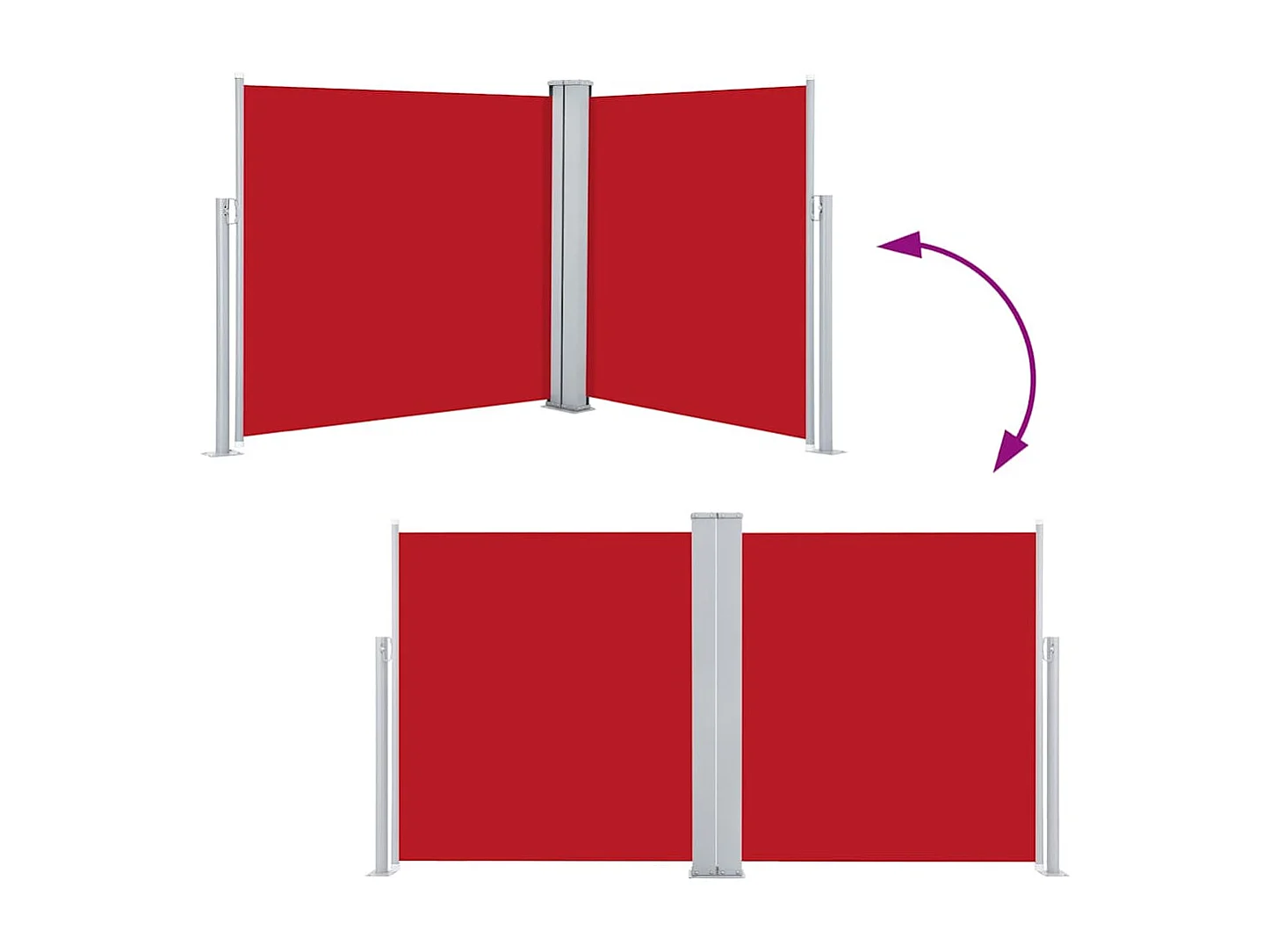 Auvent latéral rétractable Rouge 100 x 600 cm