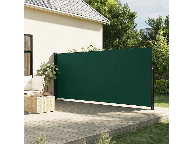 Toldo lateral retráctil verde oscuro 160x500 cm