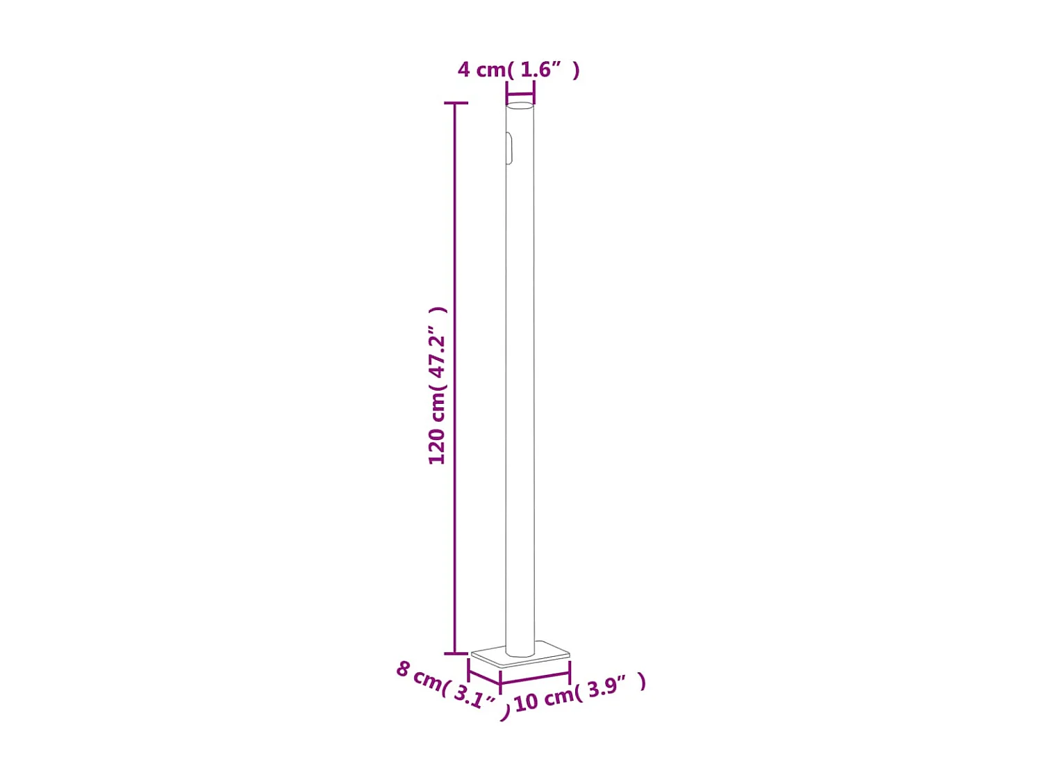 Auvent latéral rétractable Crème 200x1000 cm