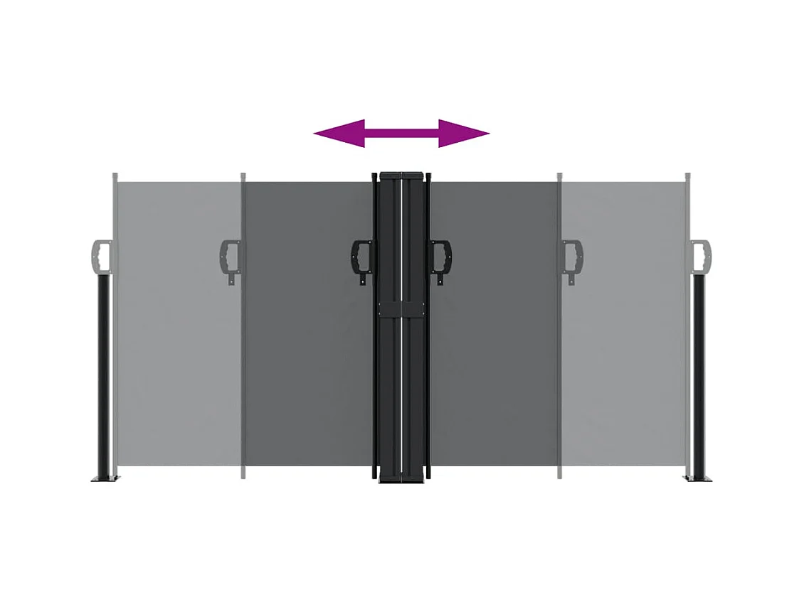 Zwarte uitschuifbare zijluifel 120x1200 cm