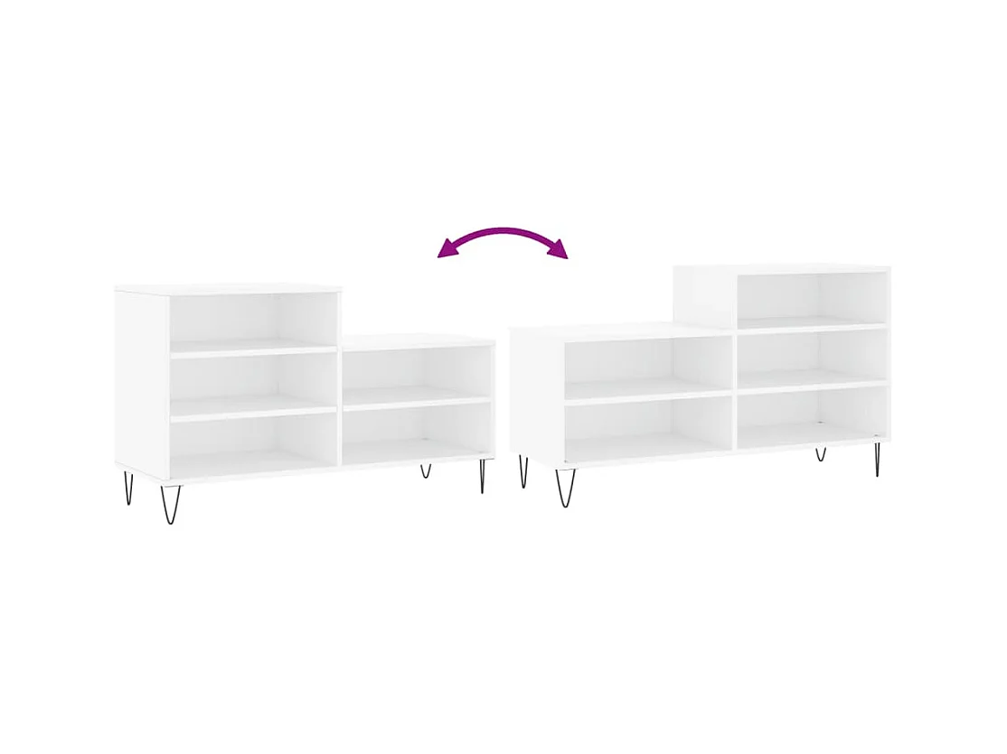 Armoire à chaussures Blanc 102x36x60 cm Bois d'ingénierie