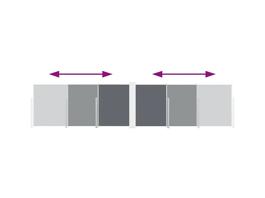 Uitschuifbaar zijluifel Antraciet 120 x 600 cm