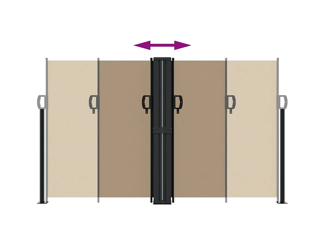 Uitschuifbaar zijluifel taupe 140x1200 cm