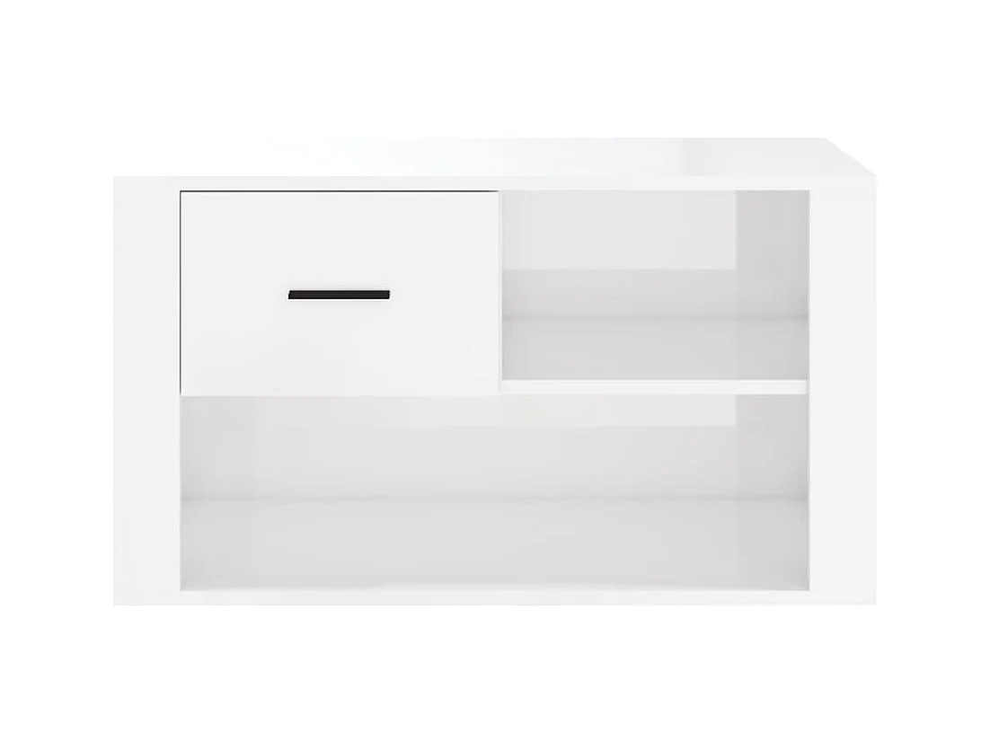 Armoire à chaussure Blanc brillant 80x35x45 cm Bois ingénierie