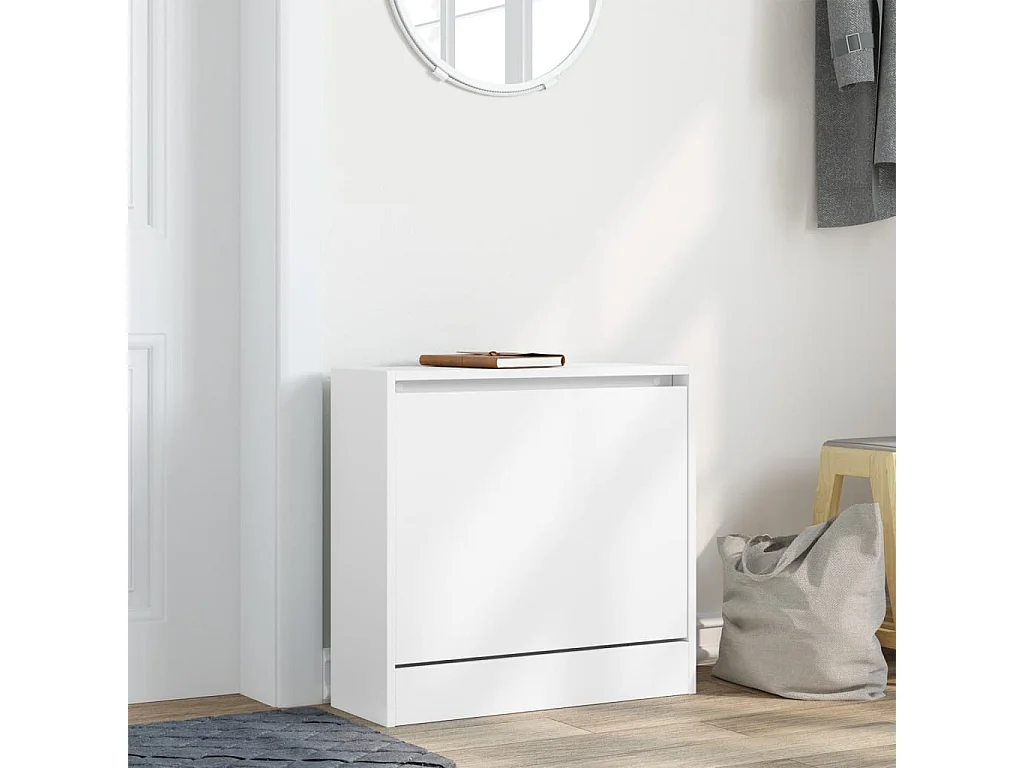 Armoire à chaussures blanc 60x21x57 cm bois d'ingénierie