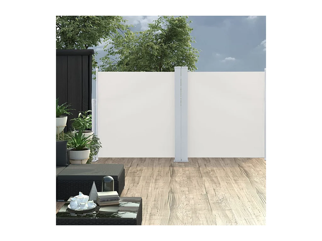 Auvent latéral rétractable Crème 120 x 600 cm