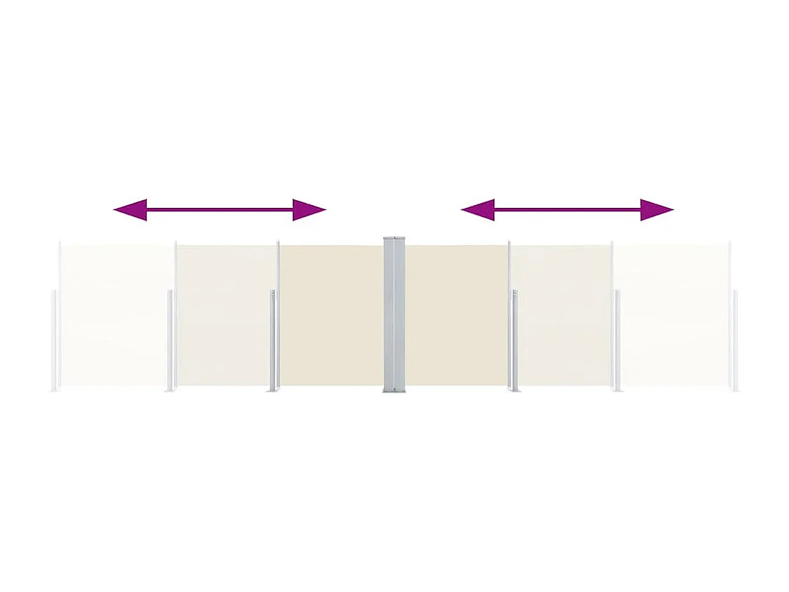 Uitschuifbare zijluifel crème 120 x 600 cm