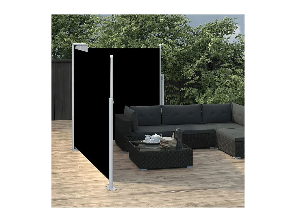 Auvent latéral rétractable Noir 140x600 cm