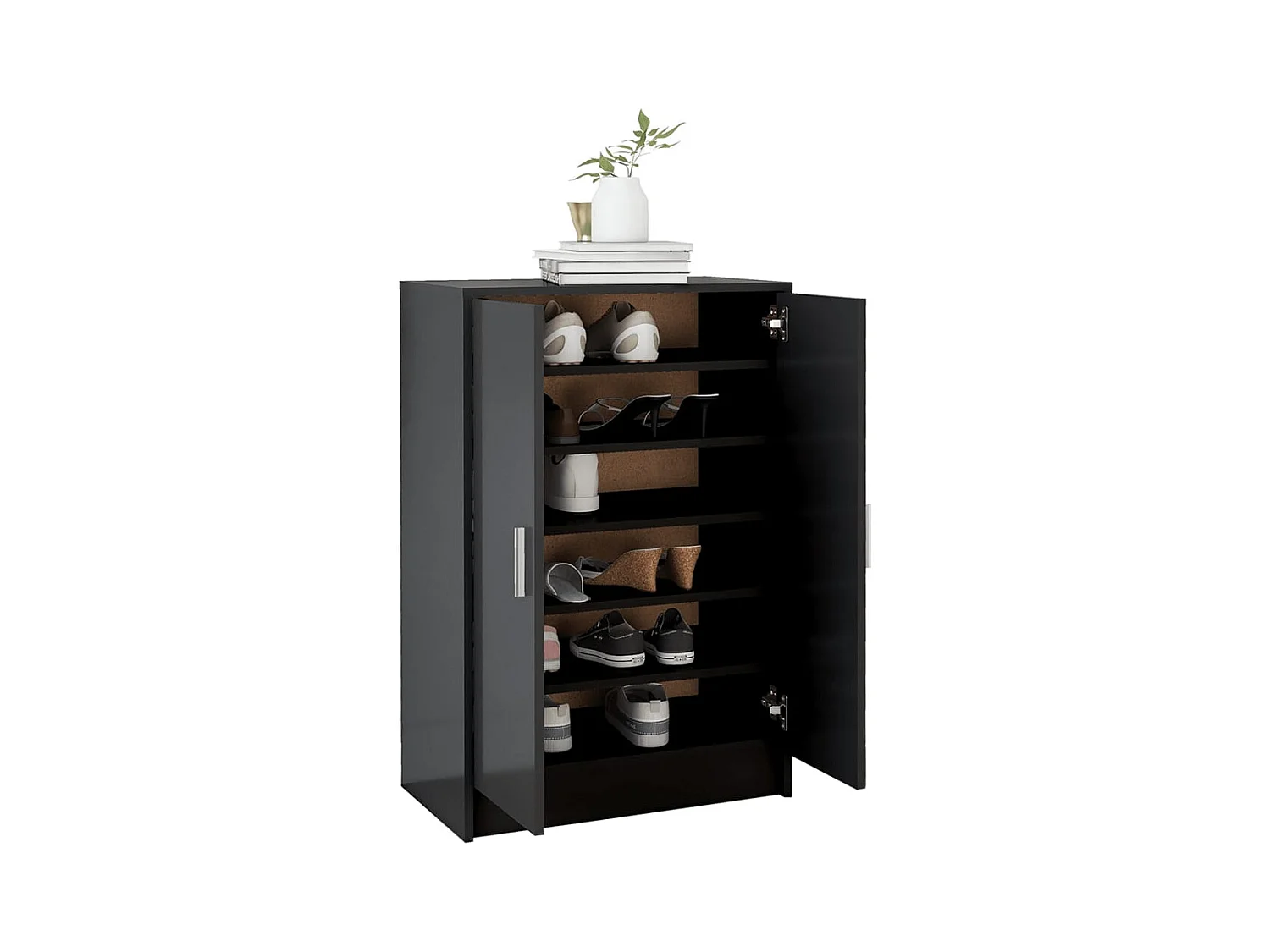 Zwarte schoenenkast 60x35x92 cm Technisch hout