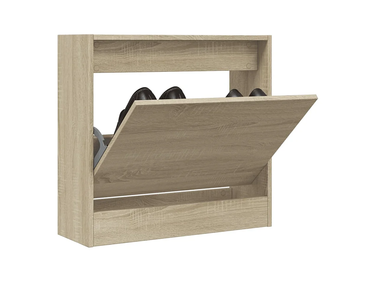 Schuhschrank aus Sonoma-Eiche, 60 x 21 x 57 cm, Holzwerkstoff