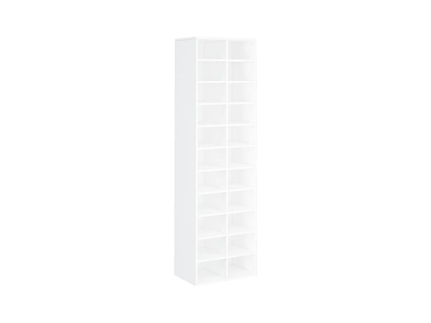 Scarpiera bianca 54x34x183 cm Legno ingegnerizzato