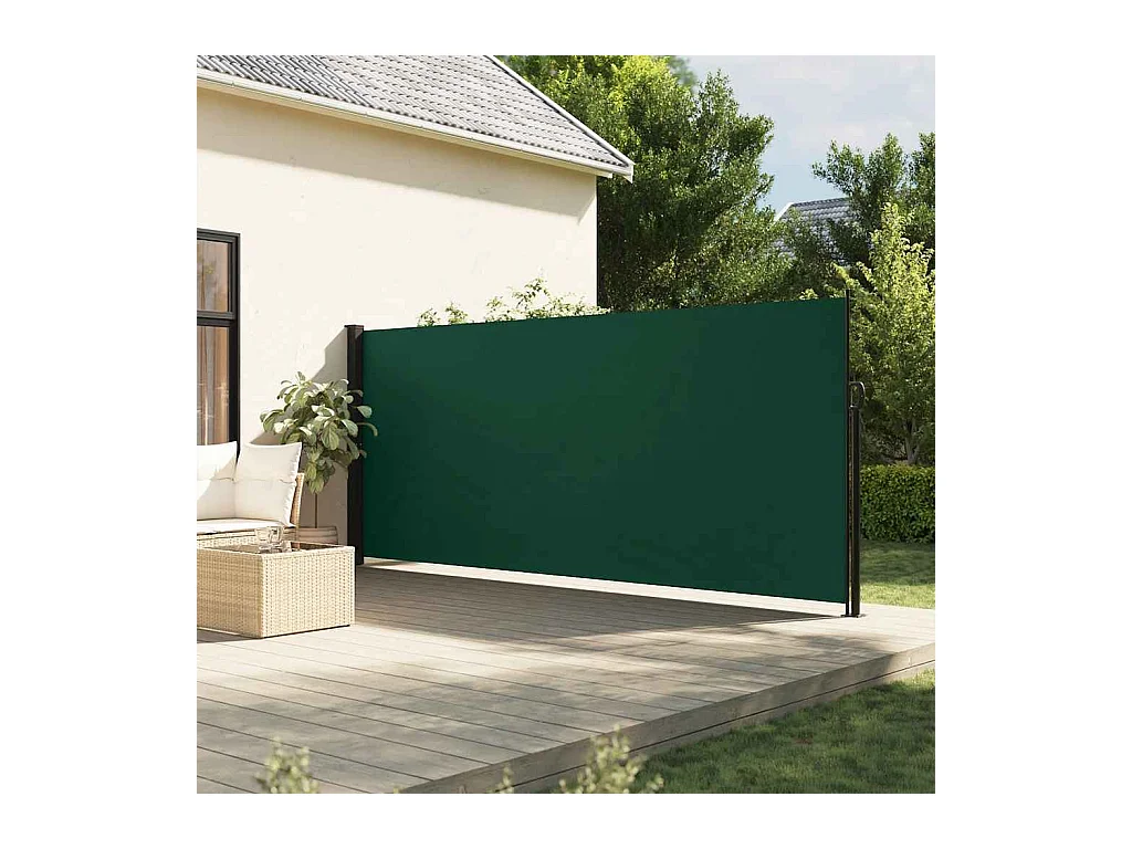 Donkergroene uitschuifbare zijluifel 180x600 cm