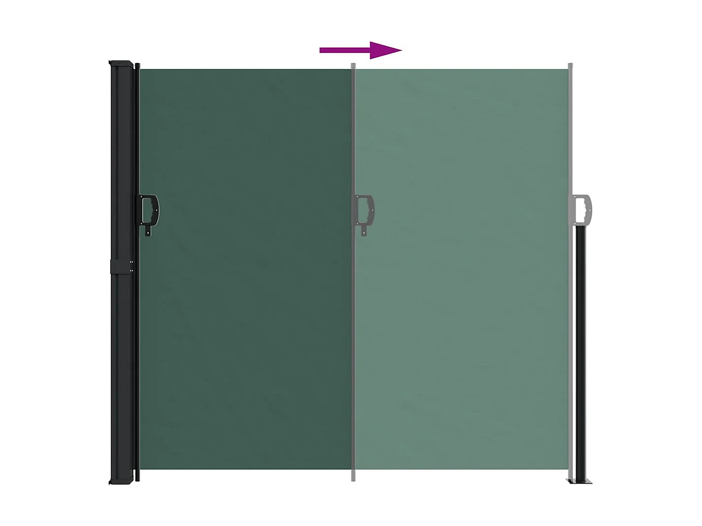 Toldo lateral retráctil verde oscuro 180x600 cm