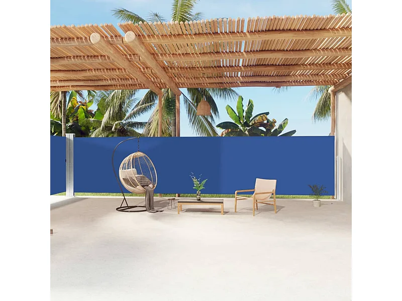 Auvent latéral rétractable Bleu 180x1200 cm