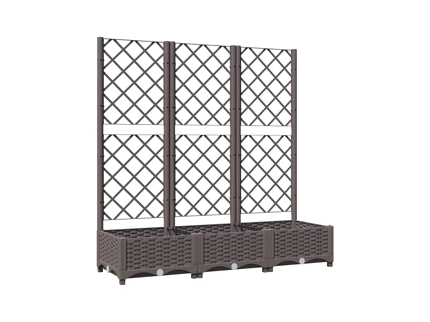 Plantenbak met trellis Bruin 120x40x121,5 cm PP