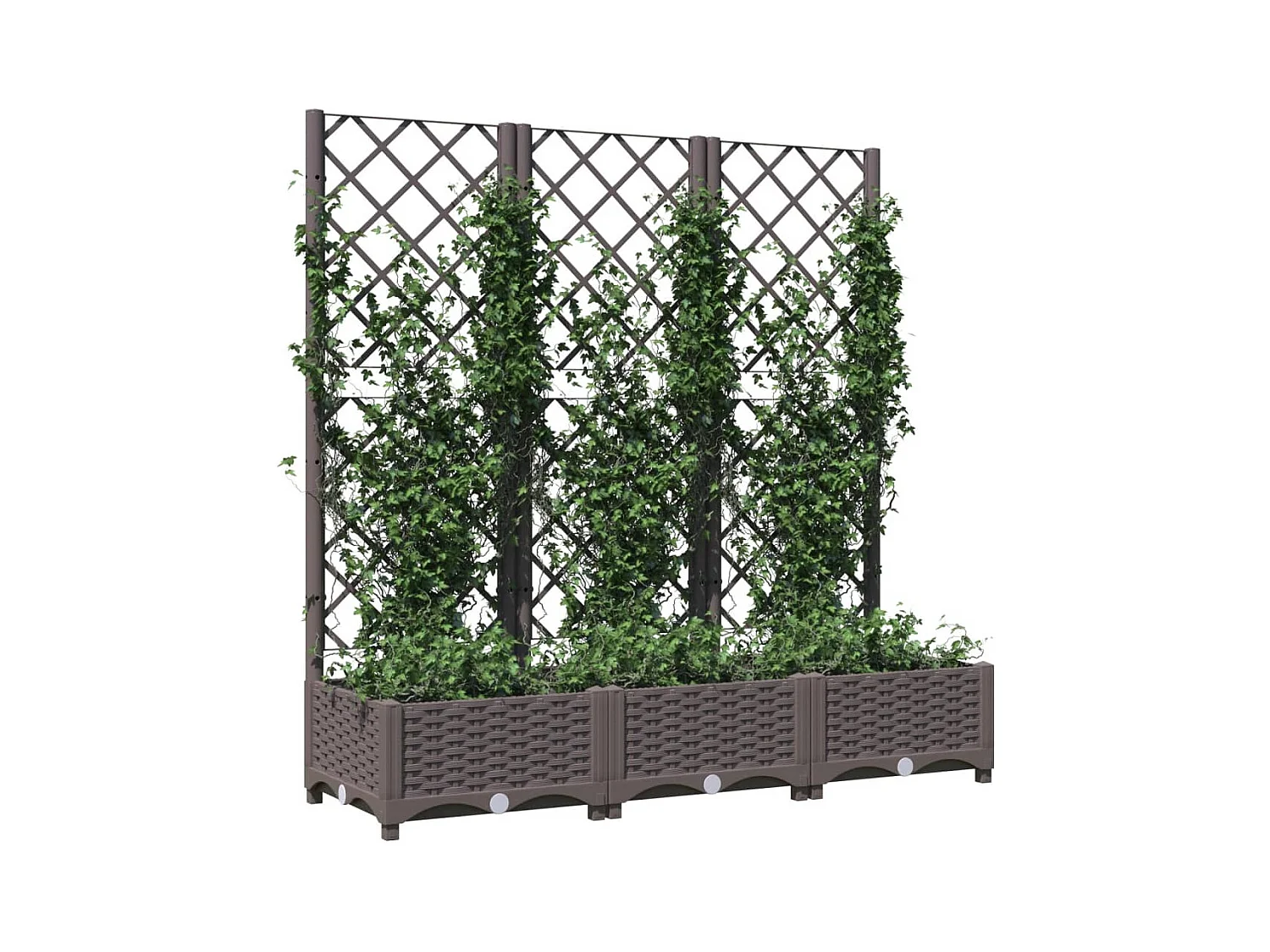 Plantenbak met trellis Bruin 120x40x121,5 cm PP