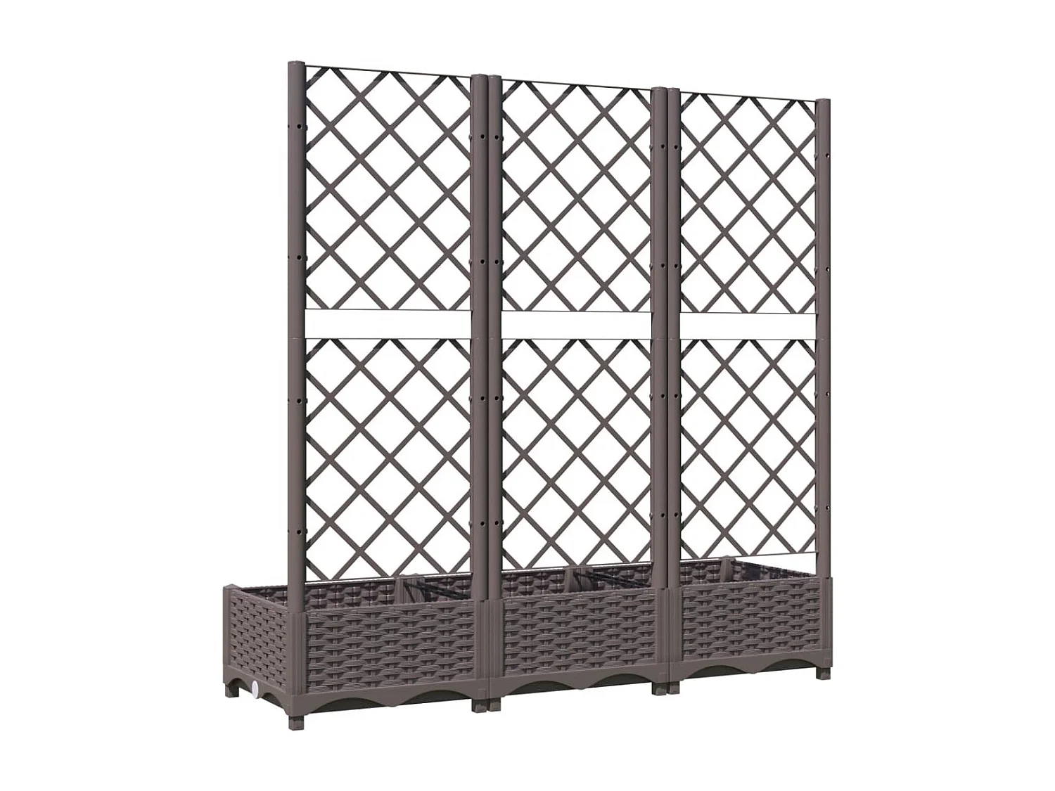 Plantenbak met trellis Bruin 120x40x121,5 cm PP