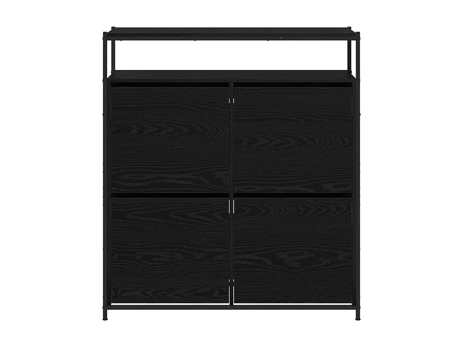 Armoire à chaussures avec 4 tiroirs basculants chêne noir 100x34x112 cm