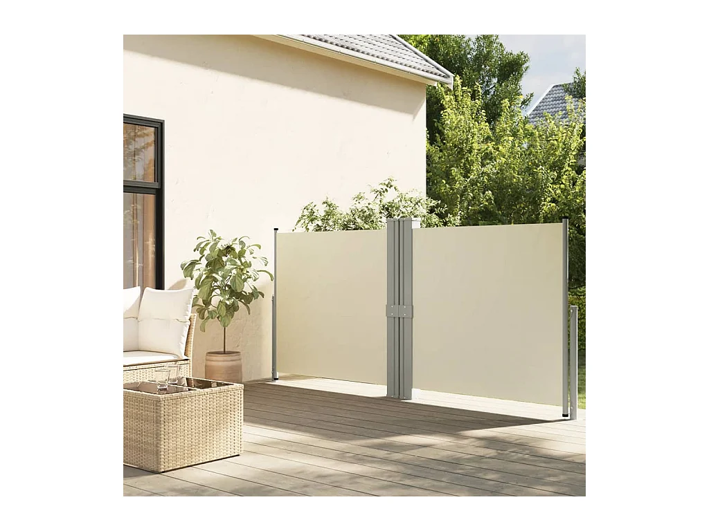 Auvent latéral rétractable Crème 140x1200 cm