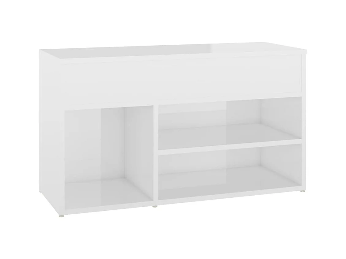 Schoenenbank Glanzend wit 80x30x45 cm Bewerkt hout