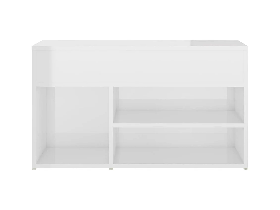 Schoenenbank Glanzend wit 80x30x45 cm Bewerkt hout