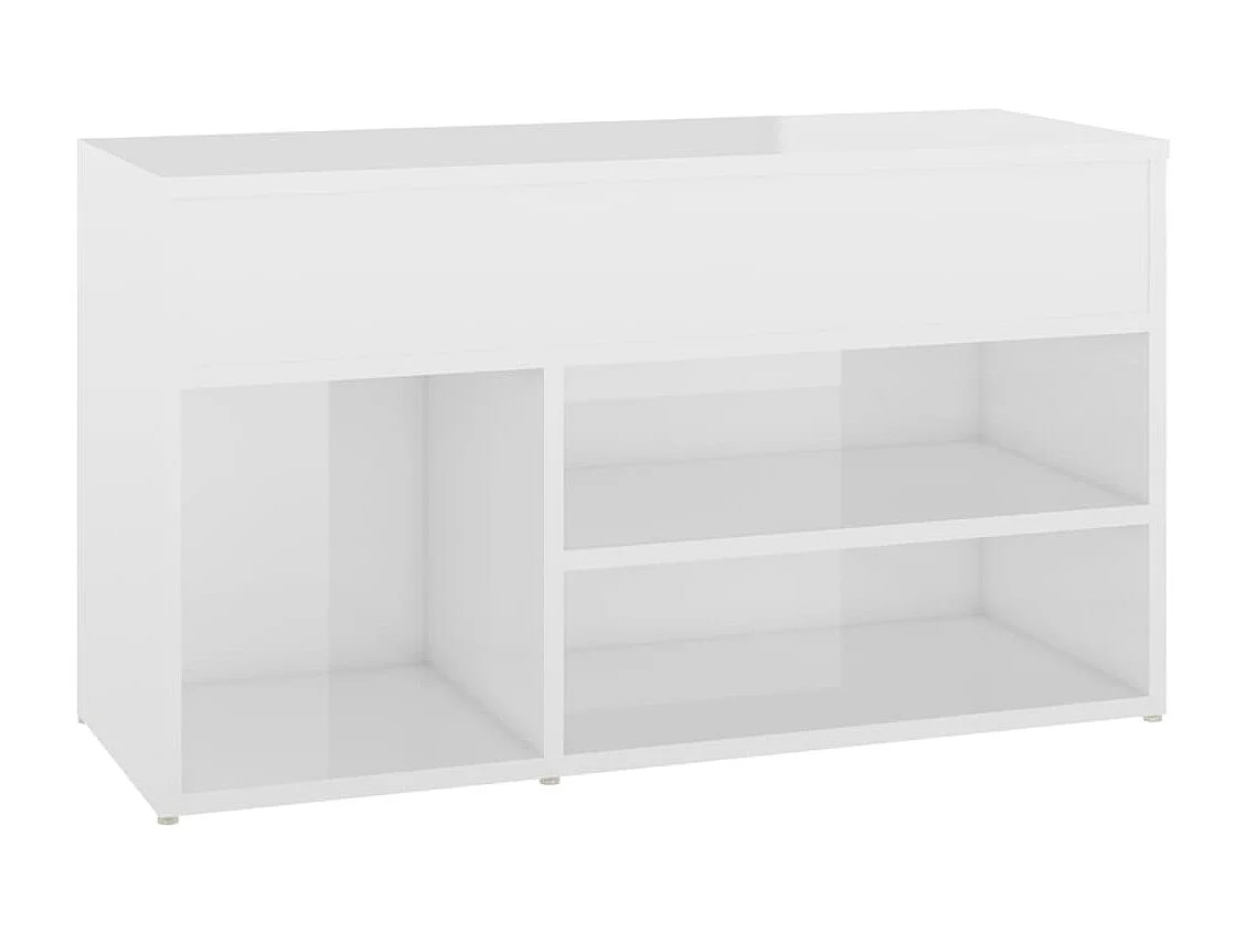 Banco zapatero Blanco brillo 80x30x45 cm Madera de ingeniería