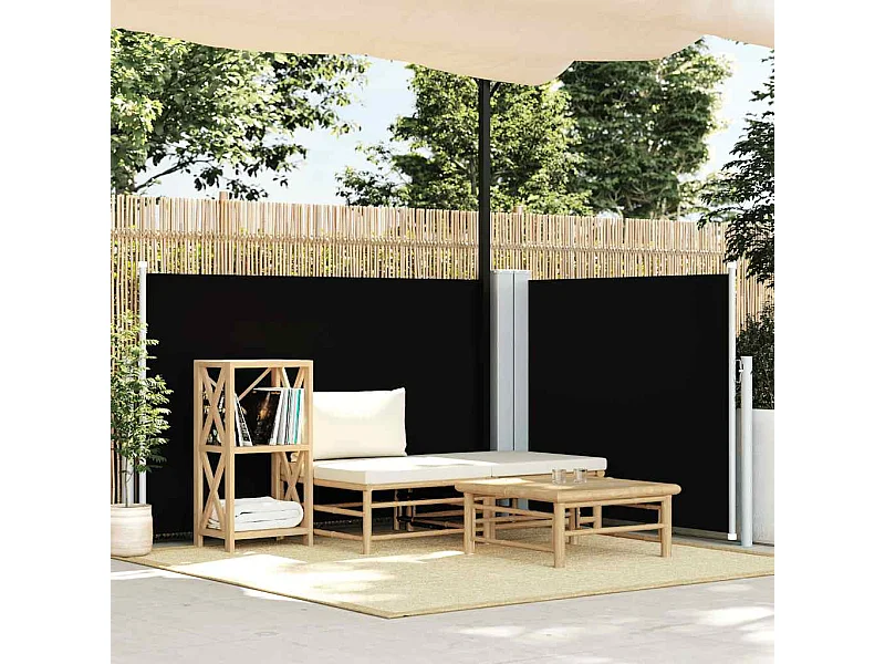 Toldo Lateral Retráctil Negro 120 x 1000 cm