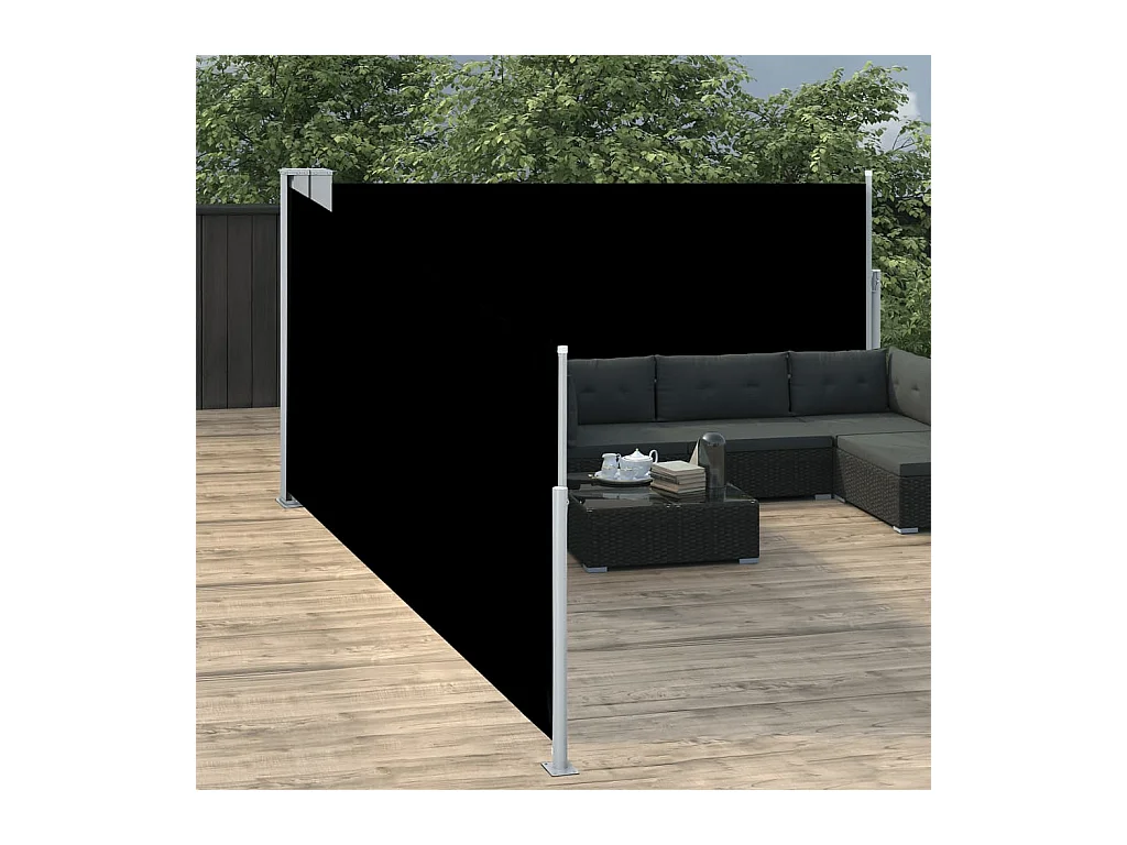 Uitschuifbare zijluifel zwart 120 x 1000 cm