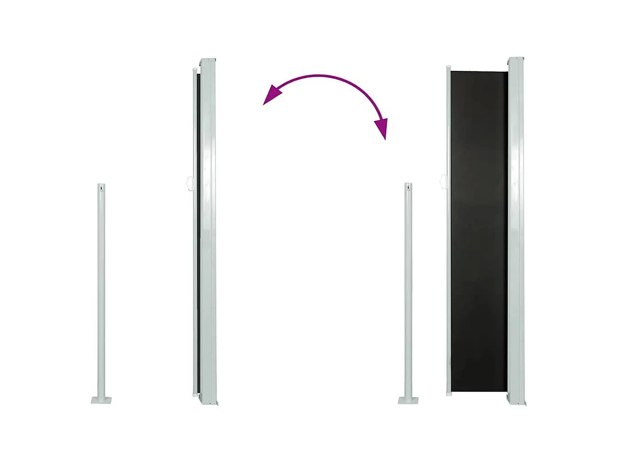 Auvent latéral rétractable 140 x 300 cm Noir