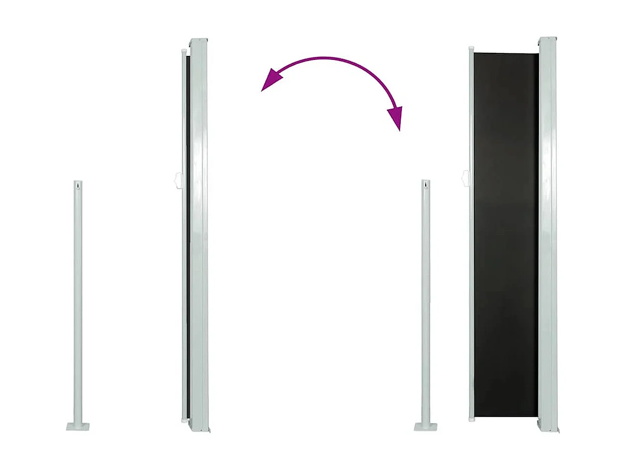 Auvent latéral rétractable 140 x 300 cm Noir