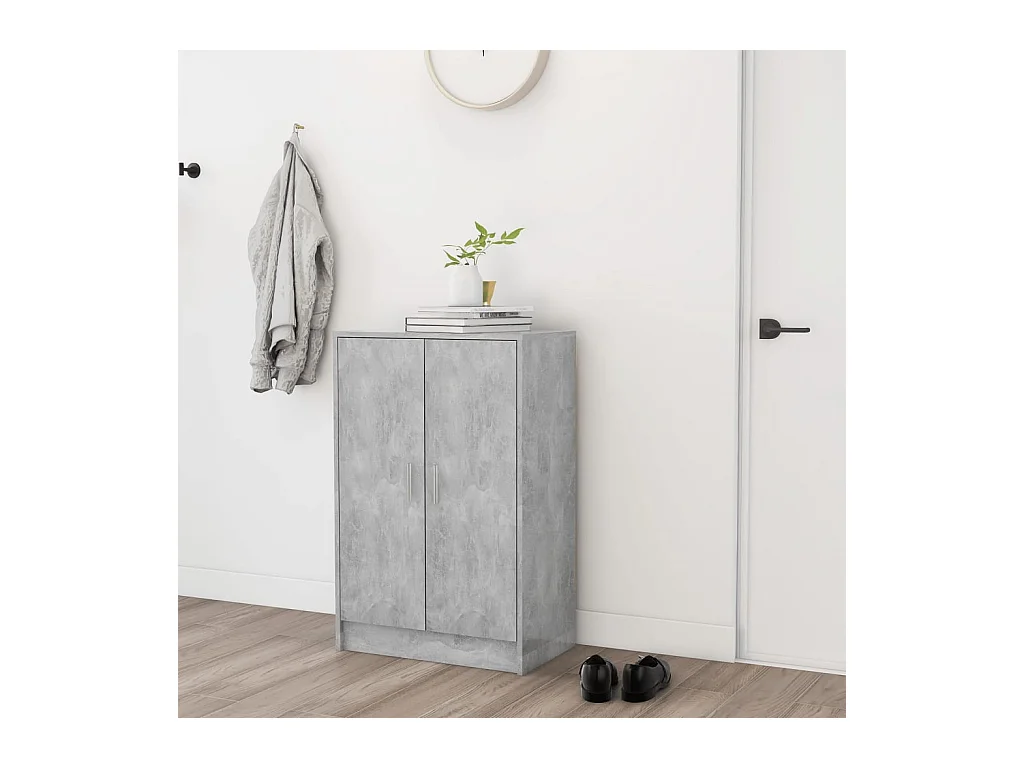 Armoire à chaussures Gris béton 60x35x92 cm Bois d’ingénierie