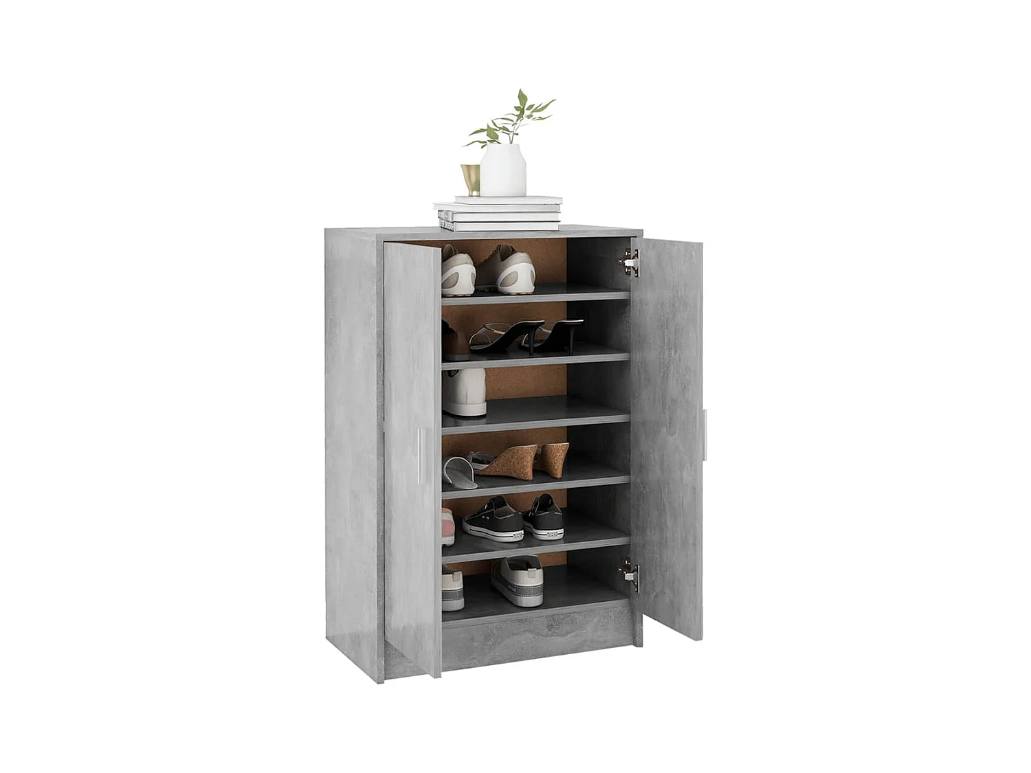 Armoire à chaussures Gris béton 60x35x92 cm Bois d’ingénierie