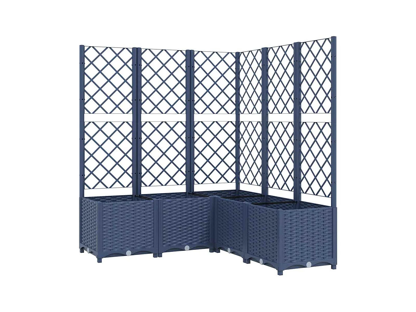 Jardinière avec treillis bleu gris 120x120x136 cm PP