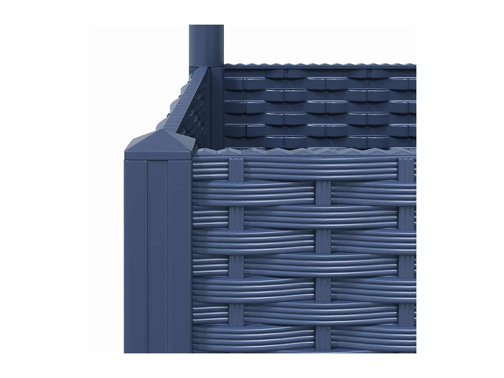 Jardinière avec treillis bleu gris 120x120x136 cm PP