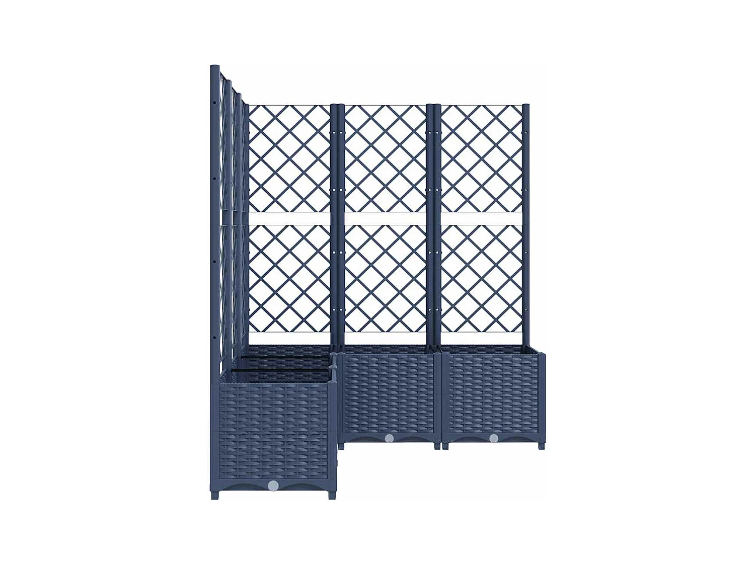 Jardinière avec treillis bleu gris 120x120x136 cm PP
