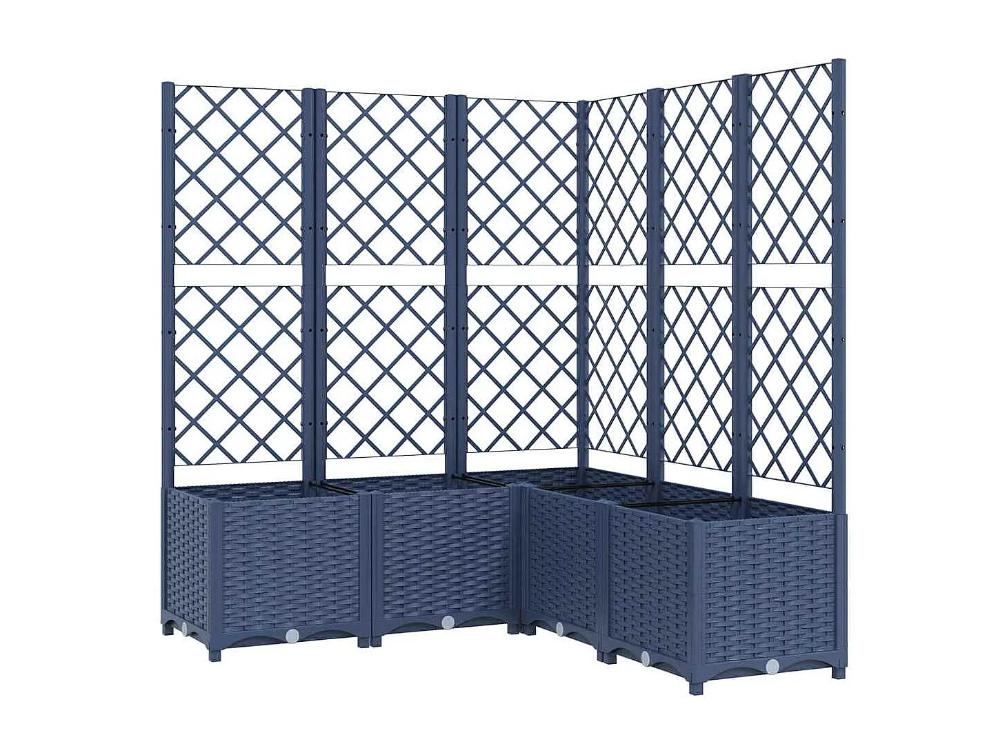 Jardinière avec treillis bleu gris 120x120x136 cm PP