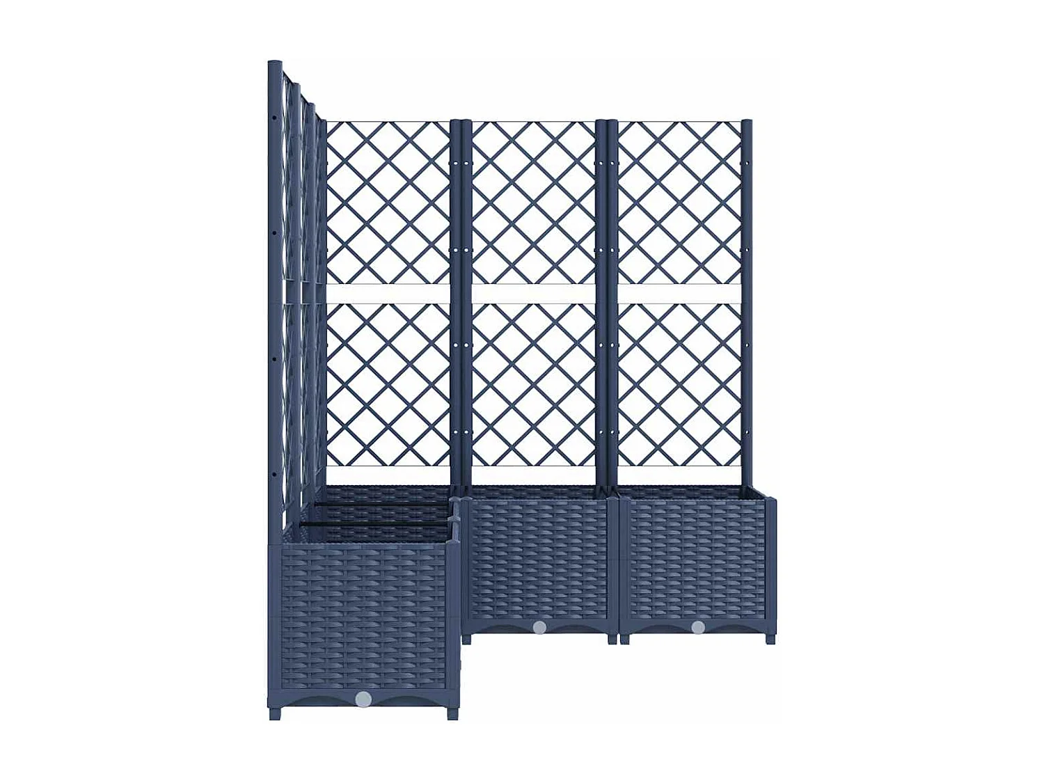 Jardinière avec treillis bleu gris 120x120x136 cm PP