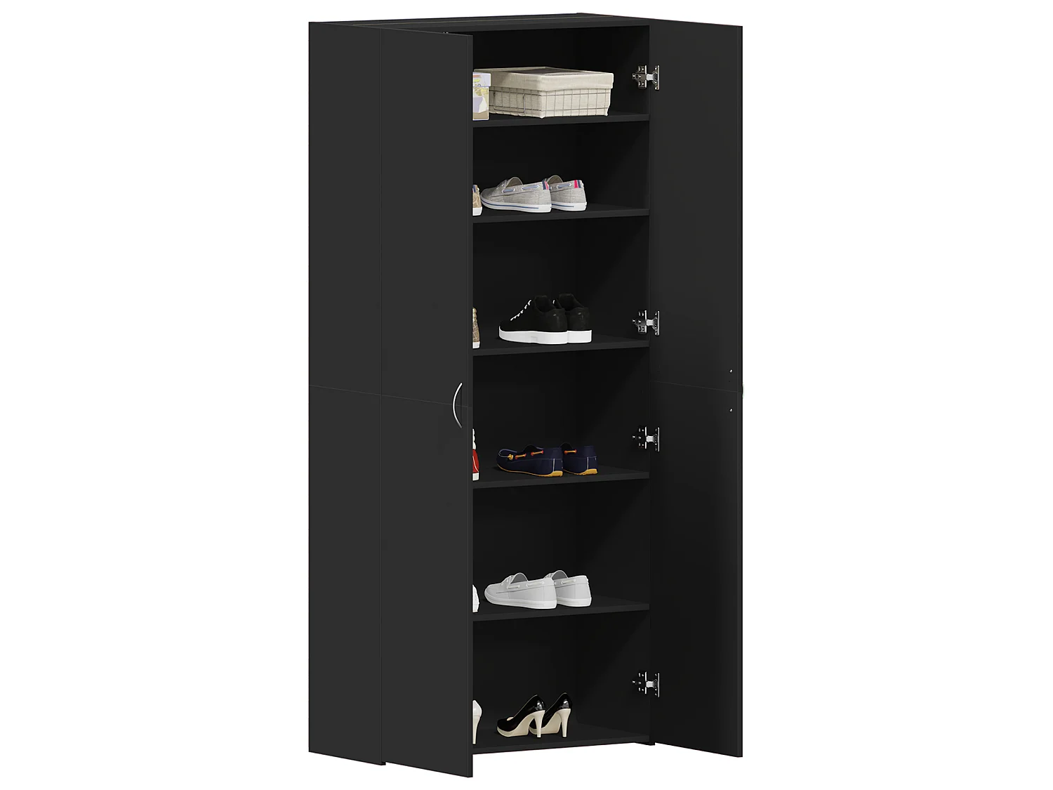 Cabinet à chaussures Noir 80x35,5x180 cm Bois d'ingénierie