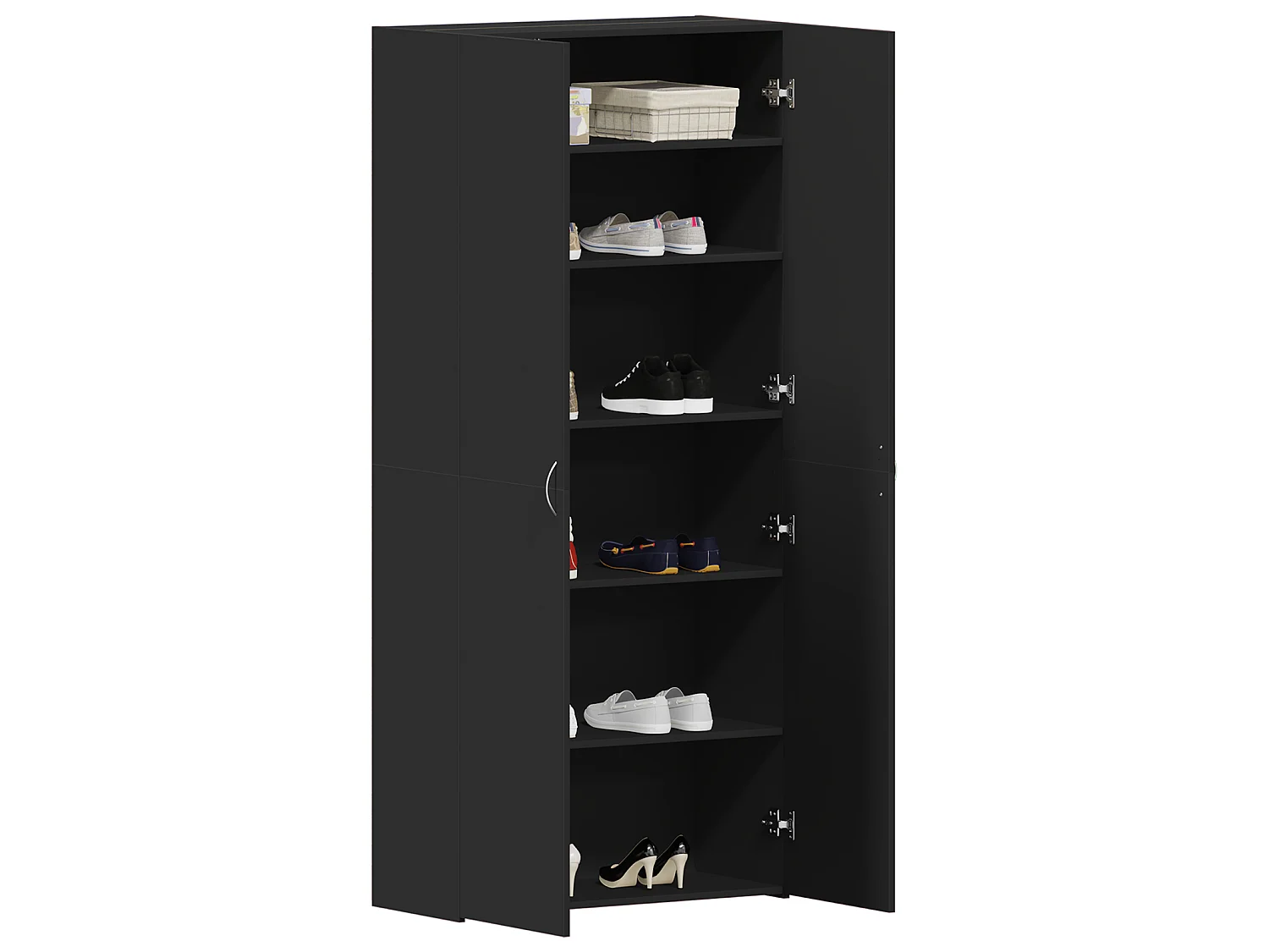 Cabinet à chaussures Noir 80x35,5x180 cm Bois d'ingénierie