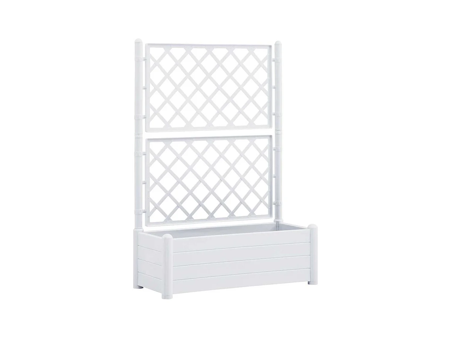 Jardinera con enrejado 100x43x142 cm PP Blanco